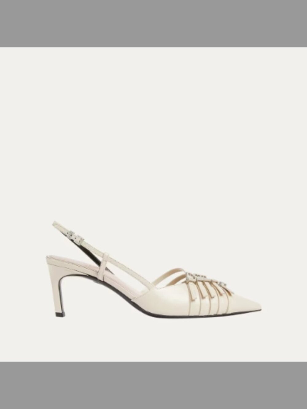 Gucci NIB Regent Leather Buckles Slingback Pumps(ORIG. $1390) NEW IVOIRE (8B)